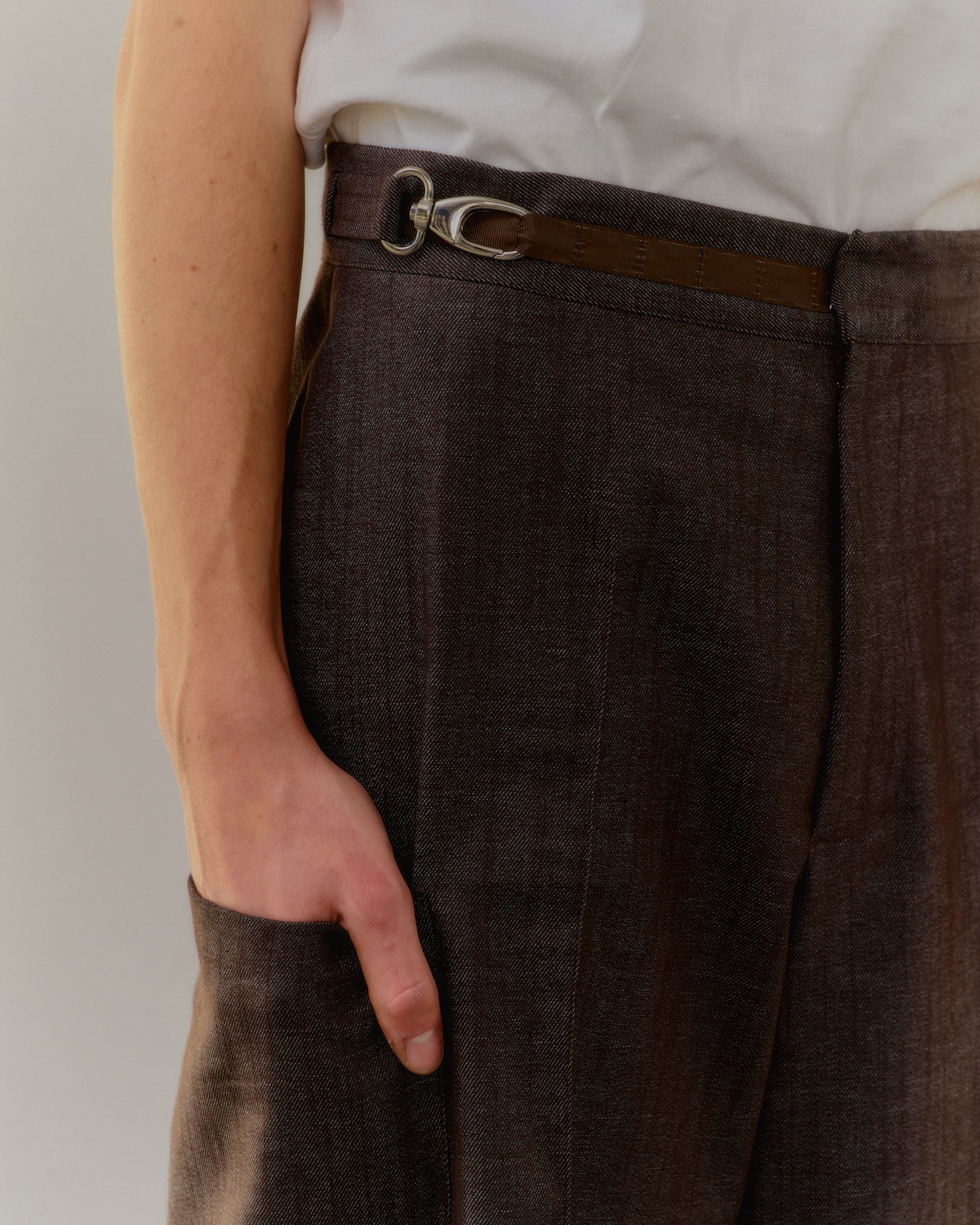 Justerbare bukser - Brun denim